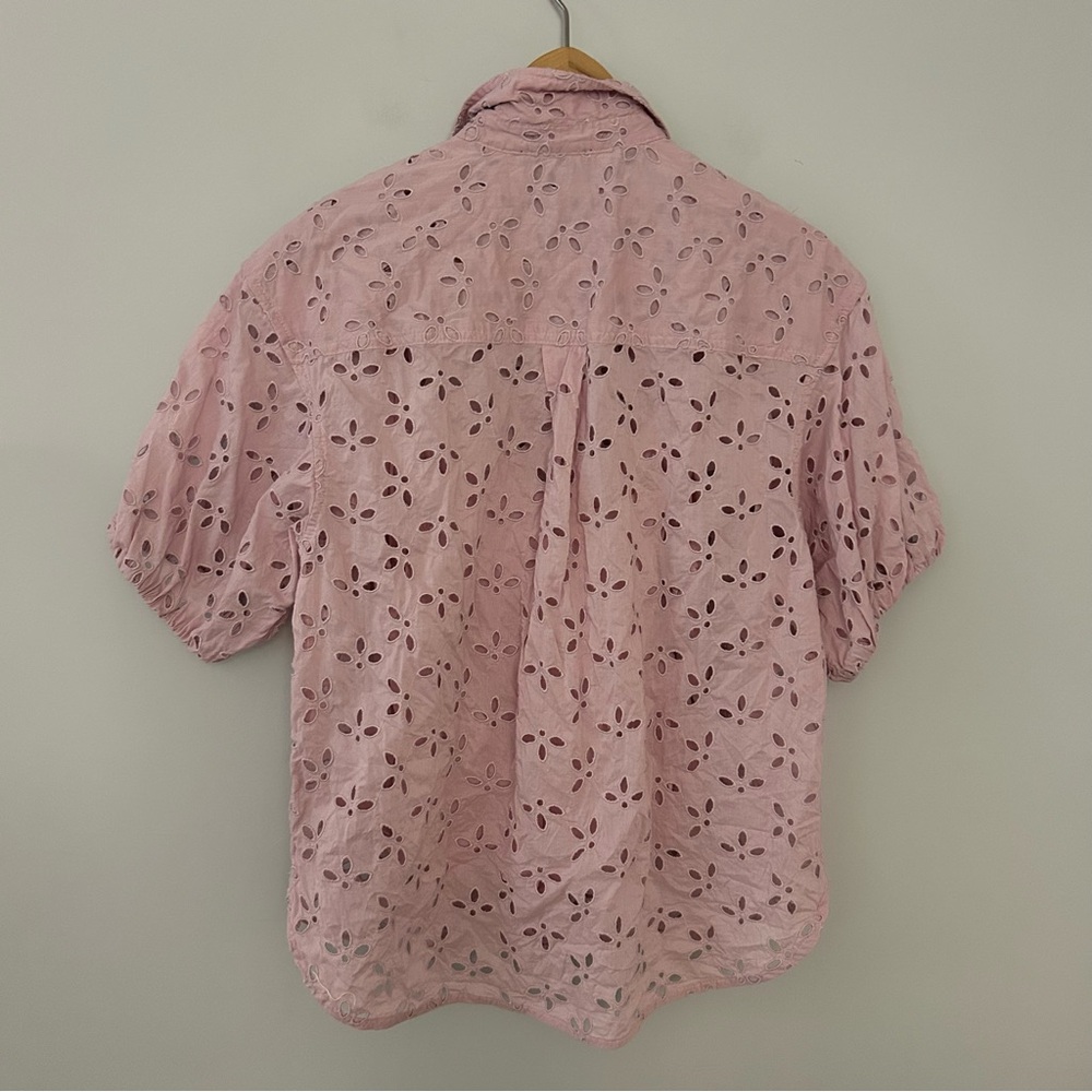 J. Crew Spring Garden Eyelet Blouse Pink Purple - Picture 5 of 8